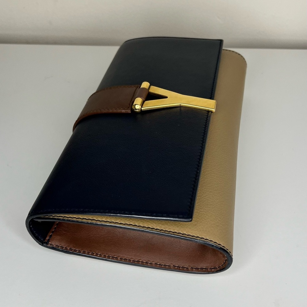 Yves Saint Laurent Black and Tan Clutch - Picture 3 of 8